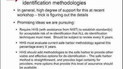 De-Identification of Health Data under HIPAA: Potential Paths Forward