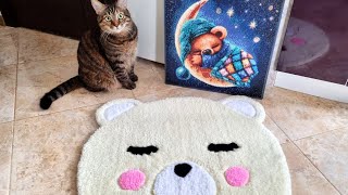 ASMR Rug Tufting | Soft Teddy Bear rug making process | Start To Finish how to make a rug screenshot 3