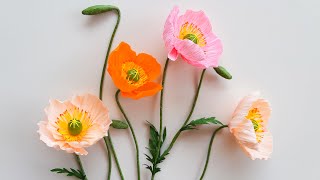 How To Make Poppy Paper Flower / Paper Flower / Góc nhỏ Handmade