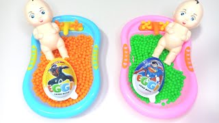 Oddly satisfying video |  2 Rainbow Baths Full of Candy with Colorful Beads & Magic Slime |