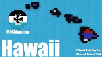 Hawaii - Small Scale US State Flag Map Minecraft Tutorial [Part 40]