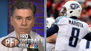 The raiders are reportedly taking a look at landing marcus mariota,
but there is one big reason why chris simms believes mariota won't be
able to push derek ...