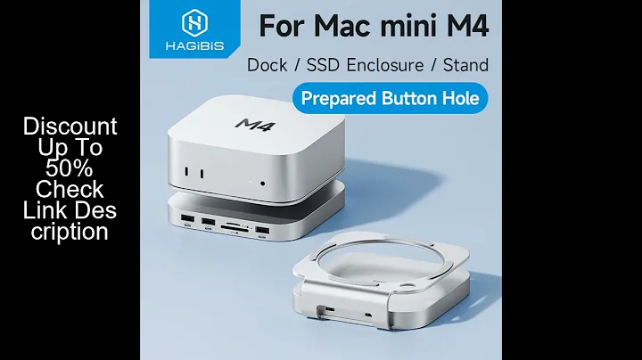 Hagibis USB C Hub with M.2 SSD Enclosure for Mac Mini M4/M4 Pro Stand Type-C Docking Station SSD Cas