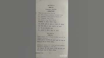 Understanding the Self|| B. Ed. 4the semester || HPU || Previous year question paper 2024