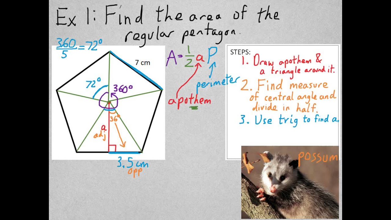 Geometry Video 11-4 Area of a Regular Polygon - YouTube