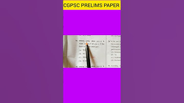 CGPSC PRELIMS PAPER 📜 ANALYSIS