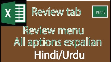 Review menu in ms excel || Review tab in ms excel ||  How to use review menu in  excel in hinid/urdu