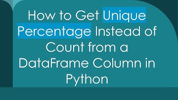 How to Get Unique Percentage Instead of Count from a DataFrame Column in Python