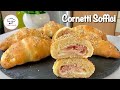 CORNETTI SOFFICI AL FORNO PROSCIUTTO E FORMAGGIO 🥐 con Impasto Brioche salata