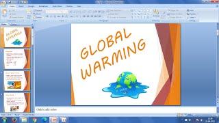 Create a PowerPoint Presentation with Global Warming