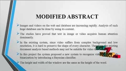 Bayesian classifier for multi-oriented video text recognition system | Final Year Projects 2016