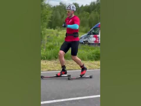 На ЛЫЖАХ без СНЕГА #забег #марафон #бег #run #shots #running - YouTube