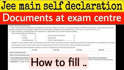how to fill undertaking form jee mains|how to fill self declaration form for jee mains 2023|#jeemain