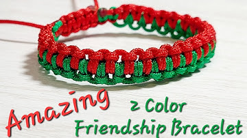 Easy 2 Color Friendship Bracelet | Beginner Friendly Tutorial | Christmas Holiday Color Edition DIY