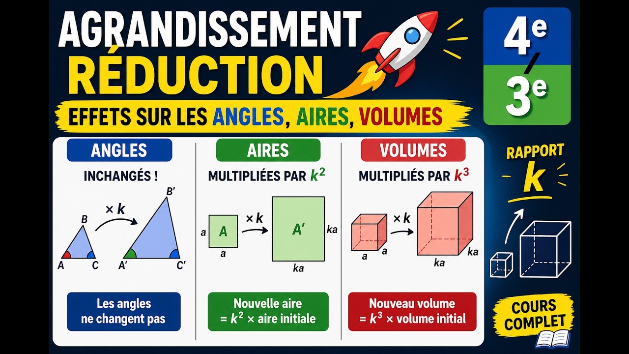 Agrandissement réduction • Effet sur les angles, les aires, les volumes