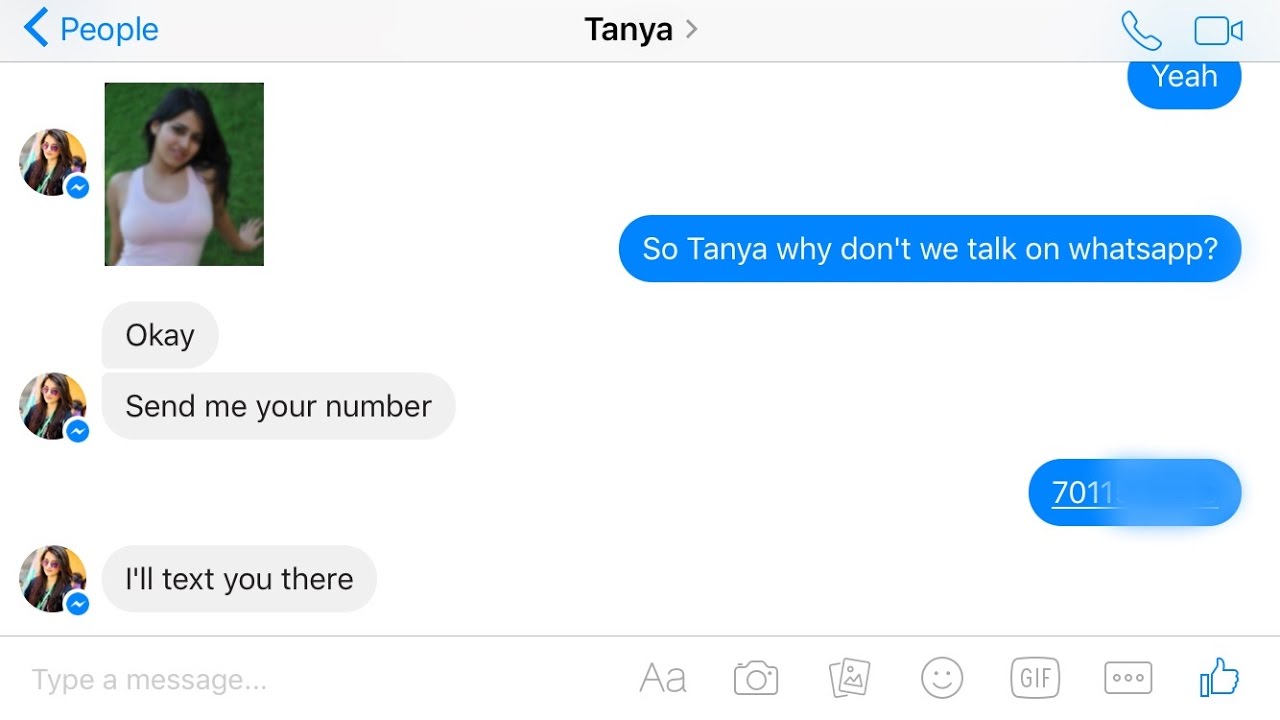 Start a conversation with a girl on facebook