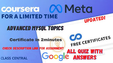 Advanced MySQL Topics,(week1-4) All Quiz Answers.#coursera #learning #quiztime #quiz #question #mr