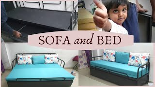 New Furniture Installation|| SOFA and BED || Flipkart.....link in discrption box #sofabed #cheapest