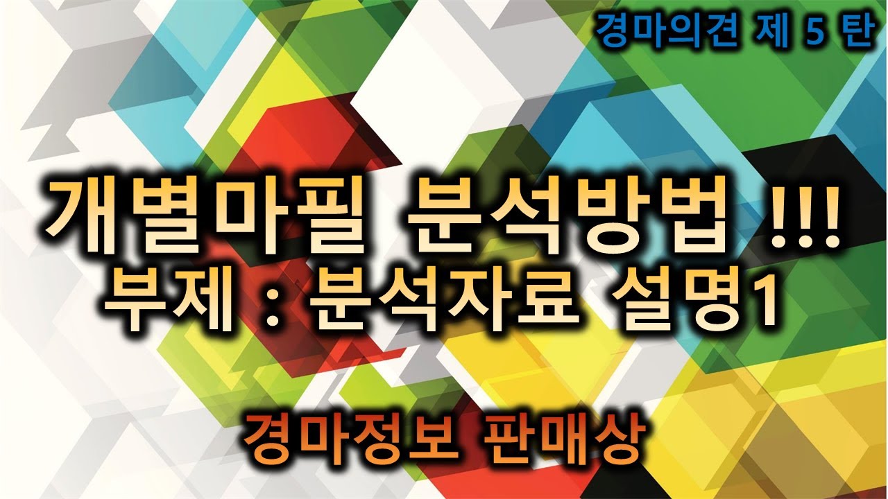[경마분석 진짜 제대로해 드립니다]  개별마필 분석!!! 무엇으로 어떻게 해야 재대로 하는 걸까요?? 이렇게 해보시면 어때요???