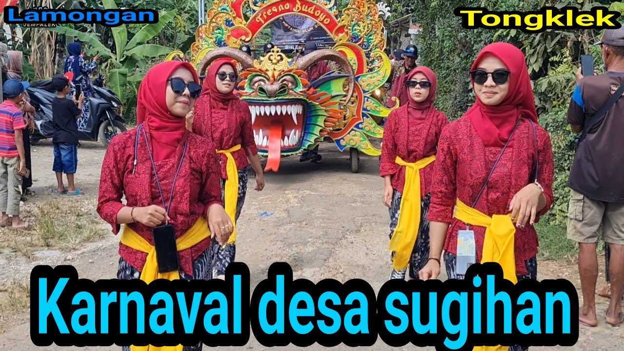 Karnaval desa sugihan - penampilan tongklek meriahkan solokuro lamongan 2022