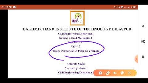 Fluid Mechanics-I Unit-2 L-5 Numerical On Continuity Equation