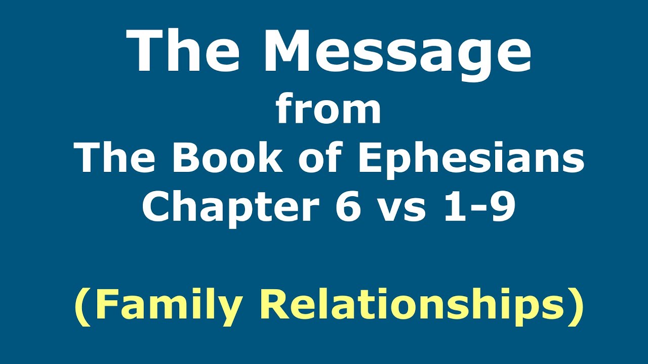The Message from The Book of Ephesians 6 vs 19 (FAMILY RELATIONSHIPS) Amplified Bible YouTube