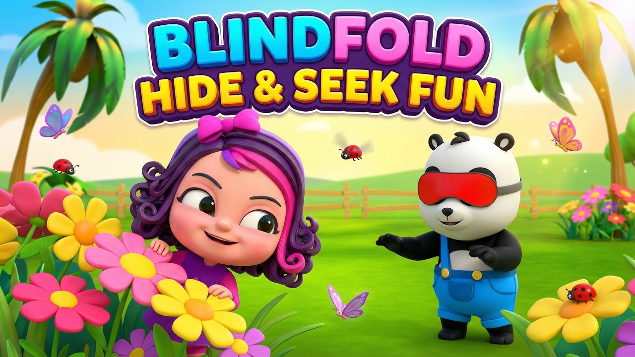 Blindfold Hide & Seek Fun for kids - YouTube