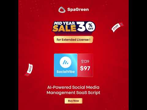 SocialVibe – AI-powered Social Media SaaS (Extended License) Now 30% OFF || SpaGreen Creative