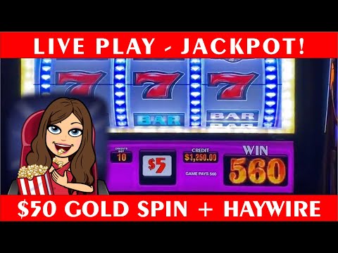 $50 WHEEL OF FORTUNE GOLD SPIN SLOT MACHINE - HANDPAY JACKPOTS - OLD SCHOOL HAYWIRE!