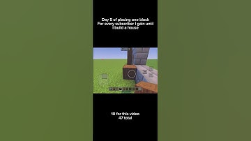 Day 5 of placing one block for every subscriber I gain until I build a house