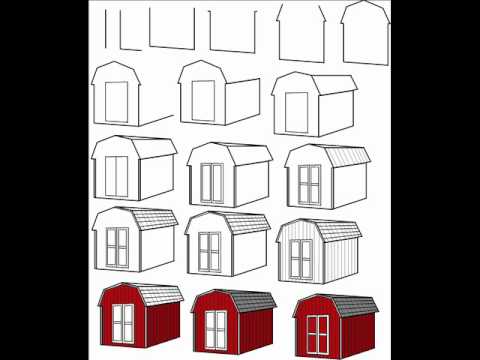 How To Draw A Simple Red Barn Step By Step Drawing Tutorial - YouTube