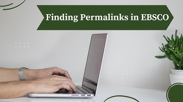 Finding Permalinks in EBSCO