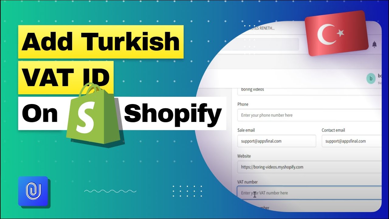 🇹🇷How to add Turkish VAT ID on Shopify through Final app | Turkey Tax setup E-commerce