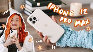 iphone 12 pro max unboxing 🌼 silver 128GB + accessories (relaxing asmr)