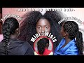 Behind The Scenes Of Natural Hair Growth Routine | Braided Ponytail ,Protective style &amp; Mini twists