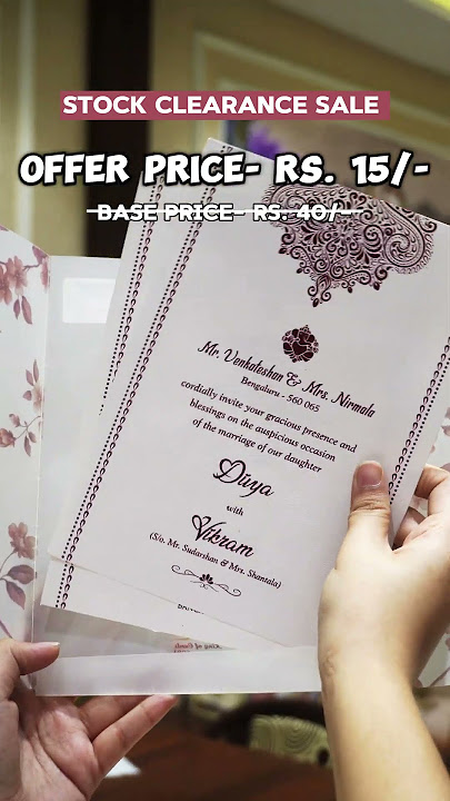 White Floral Tracing Invitation Card #weddingcardsnearme #weddinginvitation #marriageinvitationcards