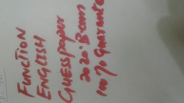 functional english guess paper2020 for b.com part2