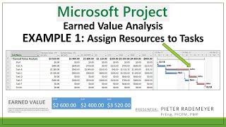 MS Project - Earned Value Analysis - Example 1 - Assign Resource to Tasks