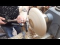 #5 Wood turning a stone effect rimmed wooden platter