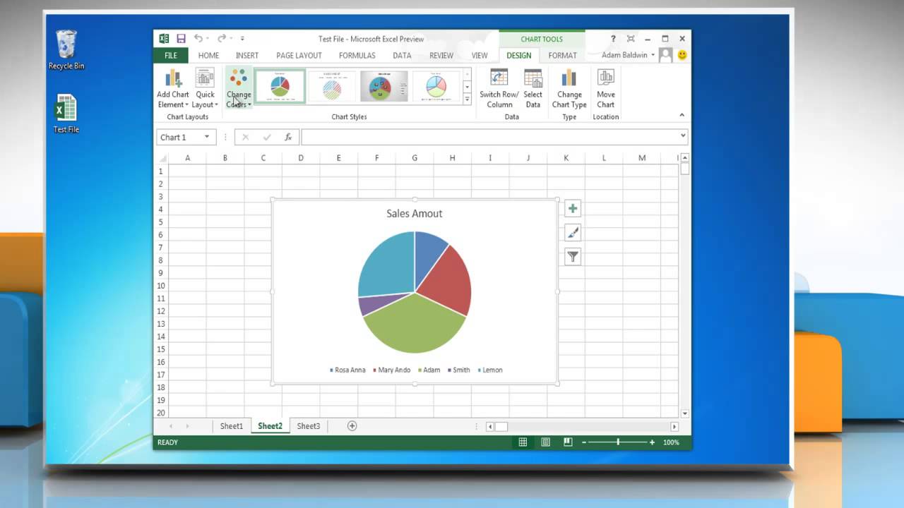 Change The Chart Style To Style 42