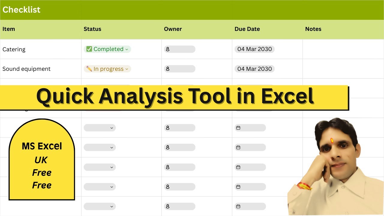 Quick analysis Tool in MS excel - YouTube