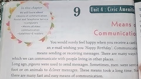 Class 3rd Social Science || Ch-9 Means Of Communication || Question Answer & Exercise