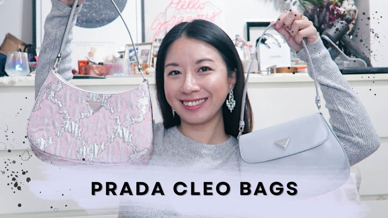 Prada White floral leather Cleo bag