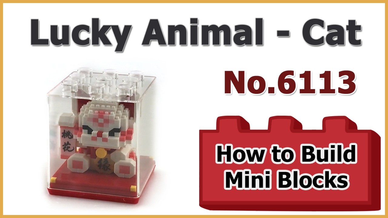 How to Build Blocks Lucky Animal Cat - Pan Nie No.6113 Instructions Specifications