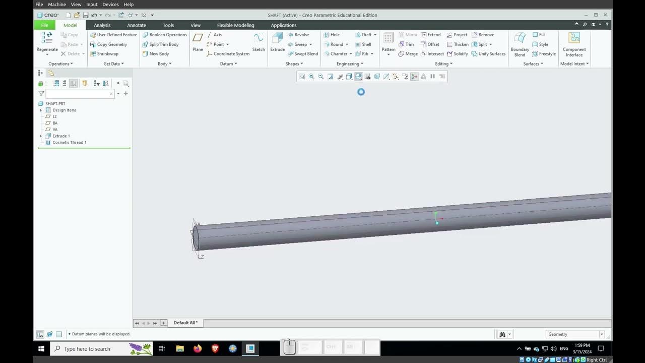 Ptc creo 10 how to create an external thread youtube