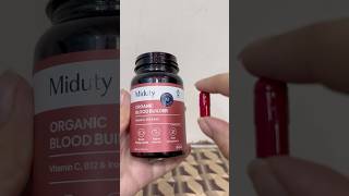 Nykaa haul miduty organic blood builder vitamin C,b12,iron capsules review #miduty #nykaa #capsules