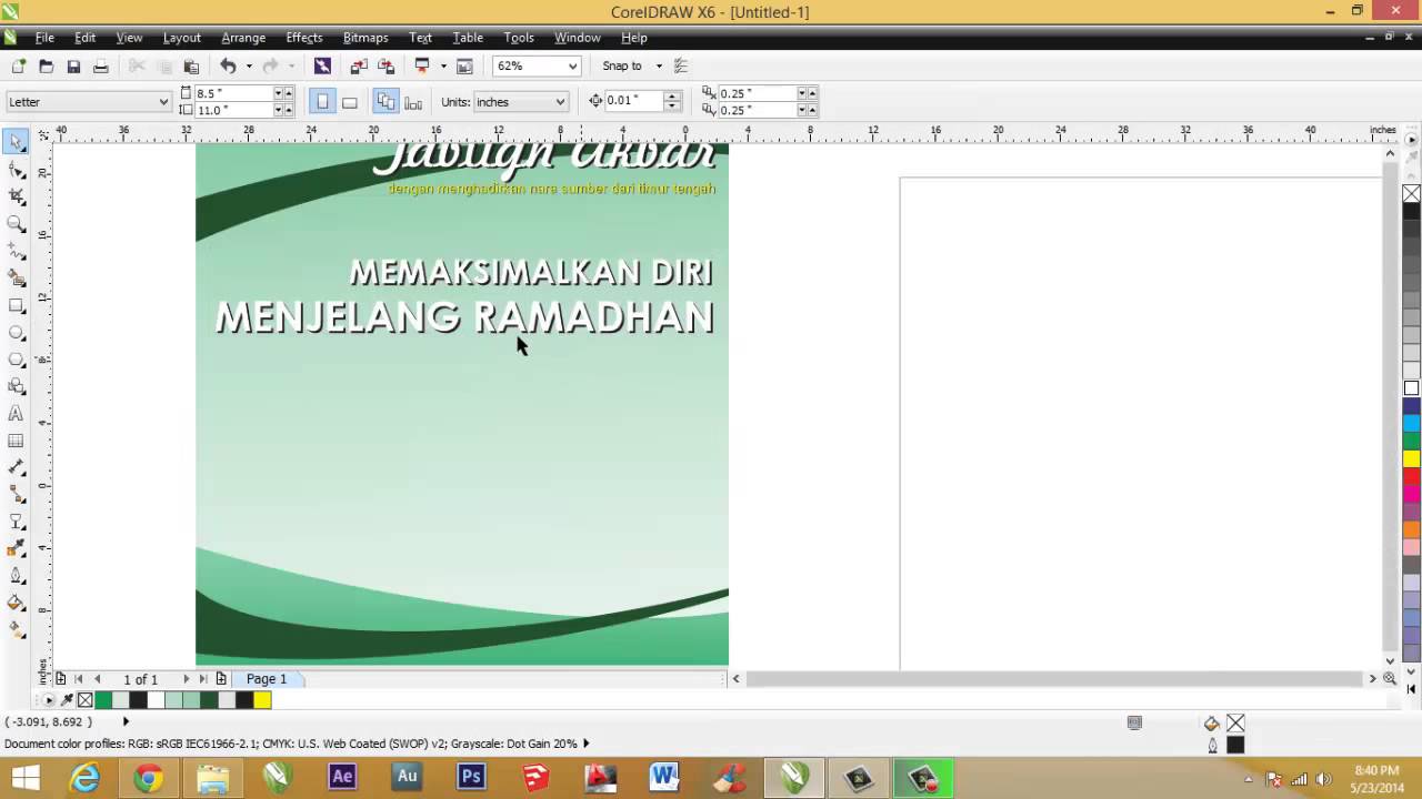 Cara Membuat Pamflet Tabligh Akbar Sederhana Dengan Coreldraw X6 Youtube