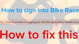 How to sign into your account in Bike Race!