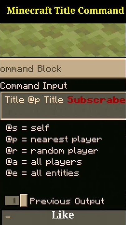 Minecraft Pe Title Command #shorts -_- - YouTube