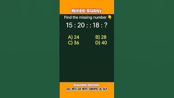 Analogy रीज़निंग | Number Analogy |Reasoning Classes for SSC CGL GD Exam | Missing Number